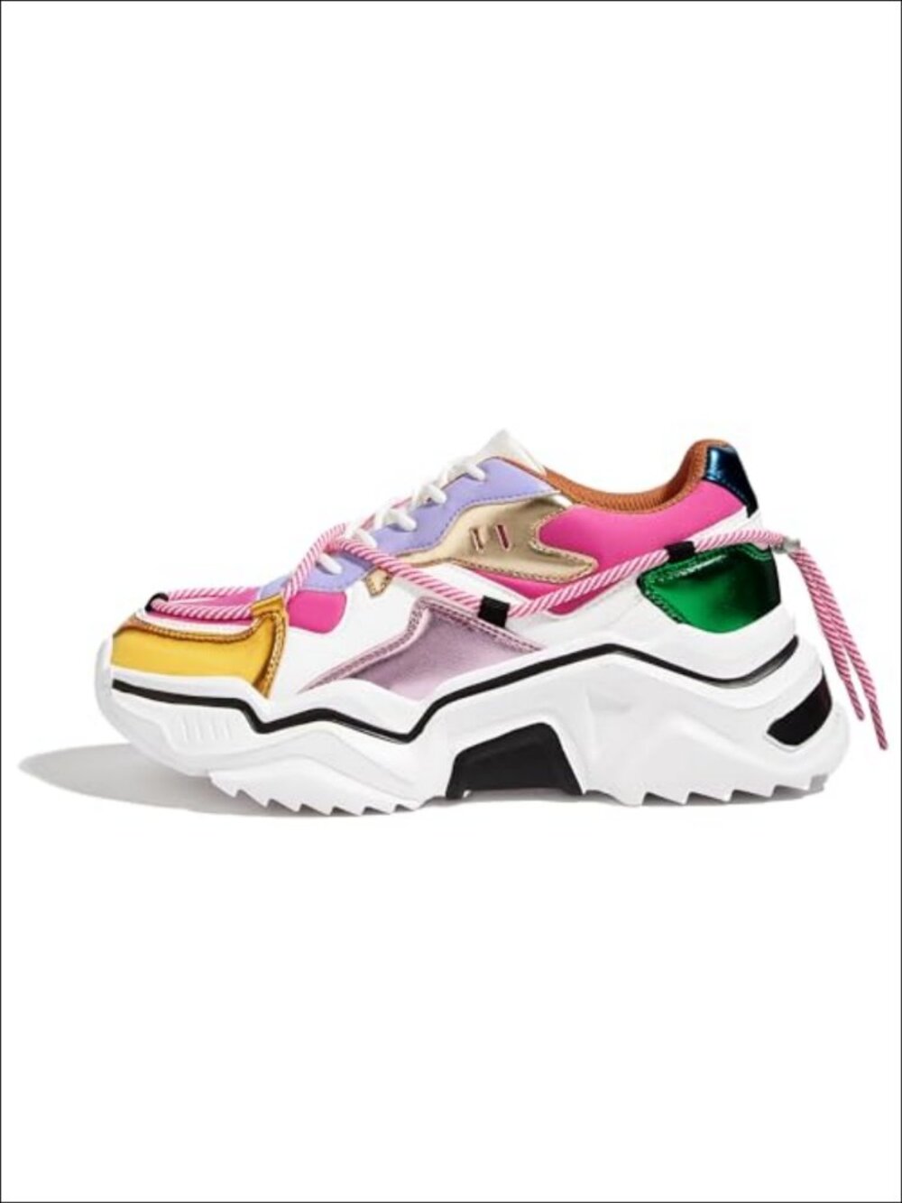 Platform Chunky Dad Sneakers Lace-Up Lightweight Walking Shoes